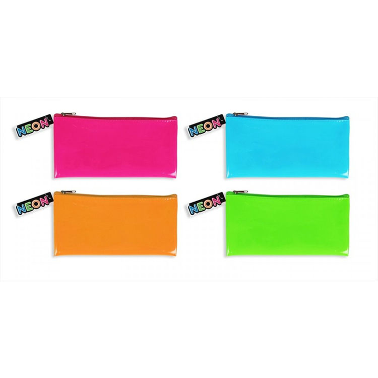 Picture of 7251 NEE-ON PLASTIC GLOSSY NEON PENCIL CASE 20.5X10.5CM